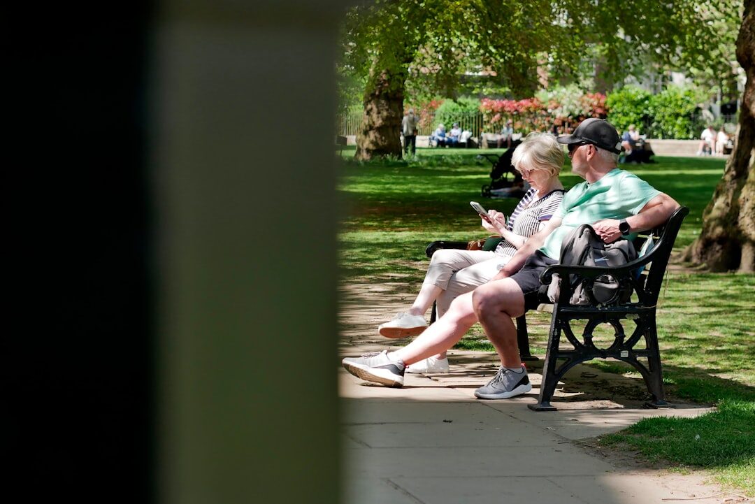 seniors smiling in park